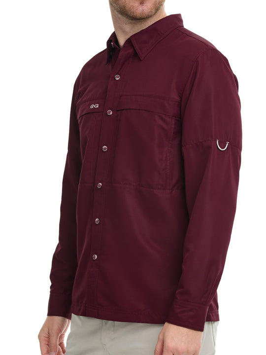 Maroon Explorer Shirt | Long Sleeve-GameGuard