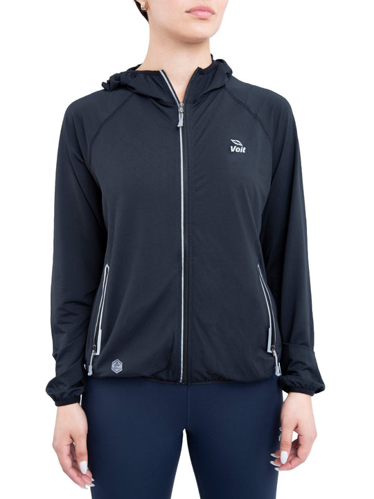 Chaqueta deportiva UV para mujer negra