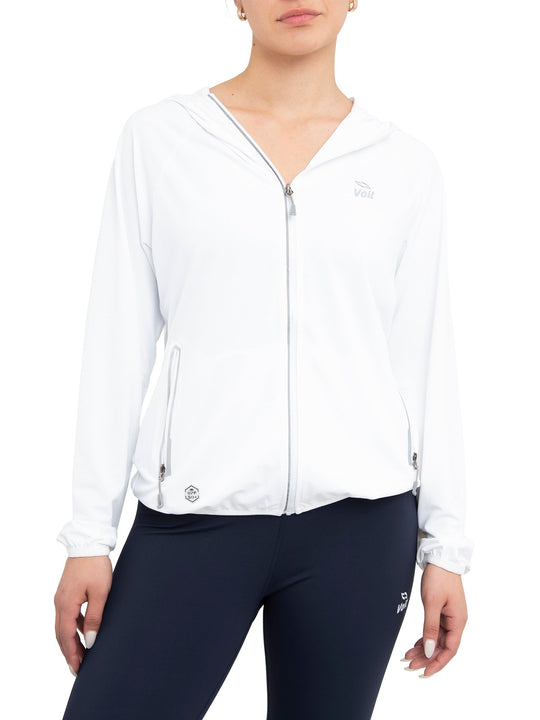 Chaqueta deportiva UV para mujer blanca