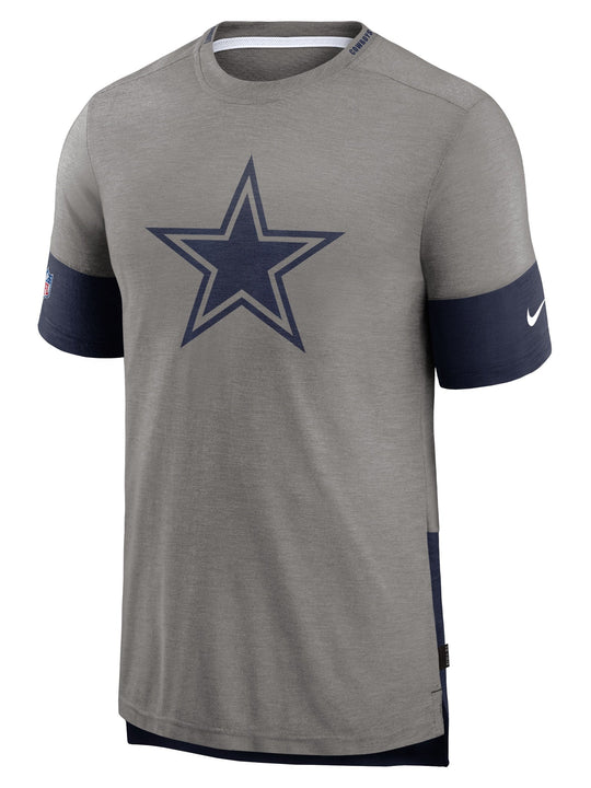 Playera Nike Dallas Cowboys  Sideline Coach Performance Gris con Marino
