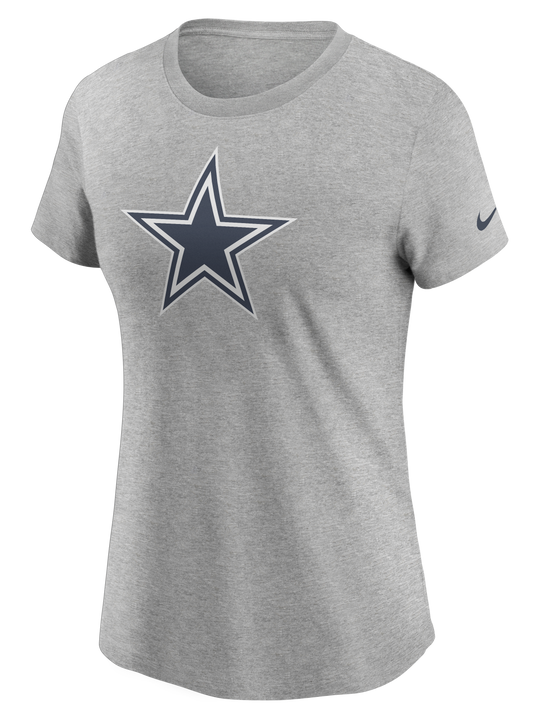 Playera Dallas Cowboys Mujer Nike Logo Essential Gris Jaspeado