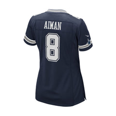 Jersey NFL Dallas Cowboys Troy Aikman #8 Nike Game - Color Azul Marino para Mujer