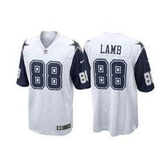 Jersey NFL Dallas Cowboys CeeDee Lamb #88 Nike Alternate Throwback  Color Blanco y Azul Marino para Hombre
