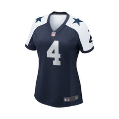 Jersey NFL Dallas Cowboys Dak Prescott #4 Nike Alternate Throwback  Color Azul Marino y Blanco para Mujer