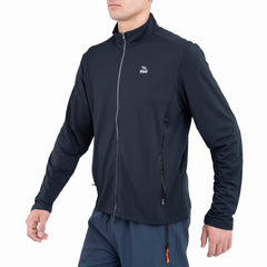 Chaqueta tejida para hombre sin capucha negra