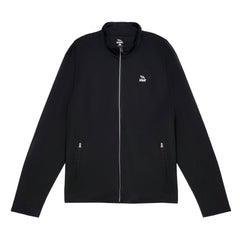 Chaqueta tejida para hombre sin capucha negra