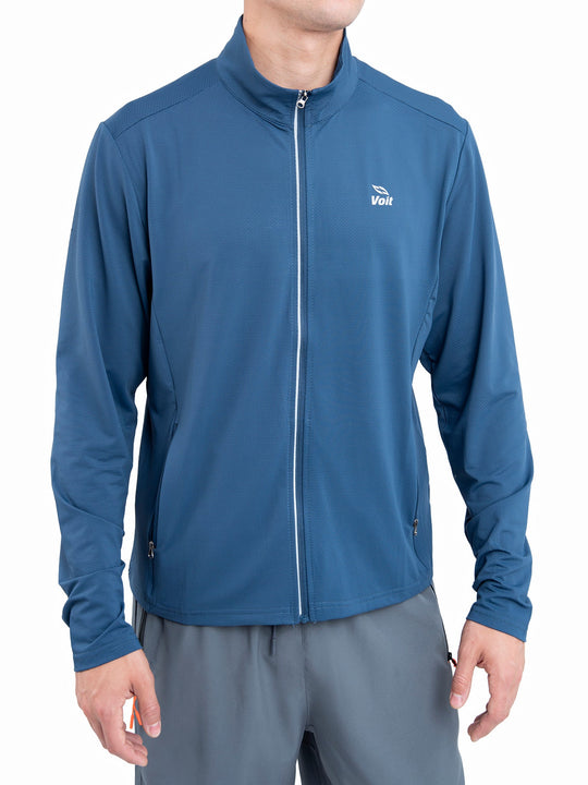 Chaqueta tejida para hombre sin capucha azul marino