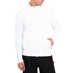 Chaqueta tejida para hombre sin capucha blanca