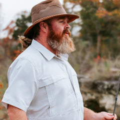 Glacier Explorer Shirt-GameGuard - man going fishing wearing lightweight shirt