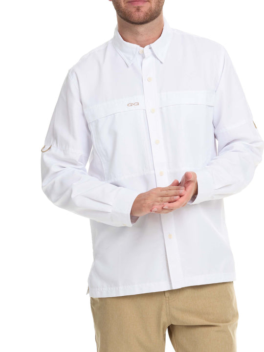 White Explorer Shirt | Long Sleeve-GameGuard