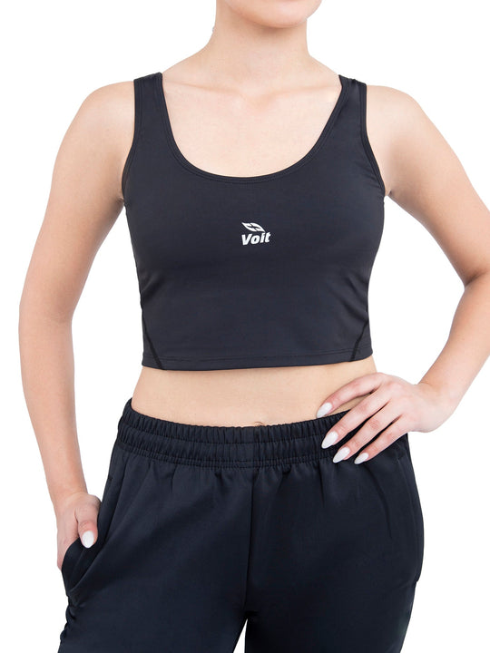 Top de yoga para mujer negro