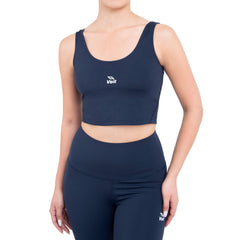 Top de yoga para mujer azul marino