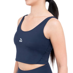 Top de yoga para mujer azul marino