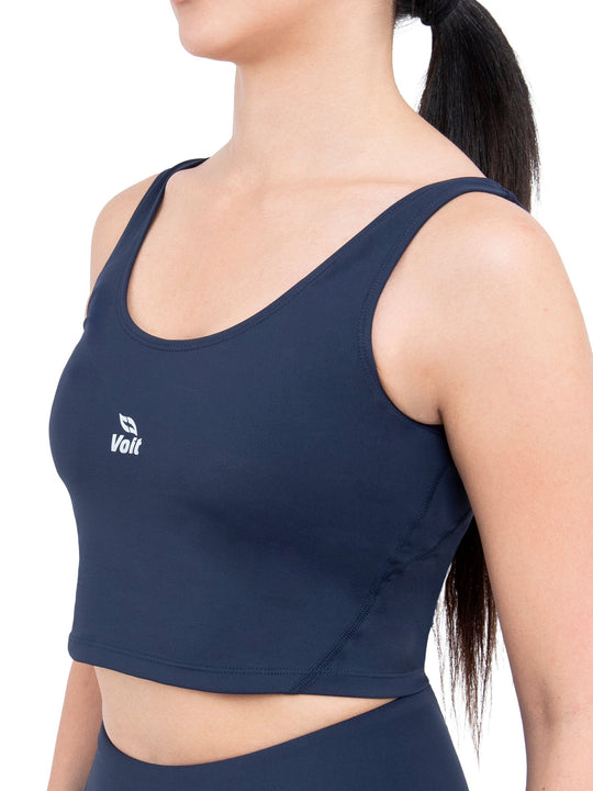 Top de yoga para mujer azul marino
