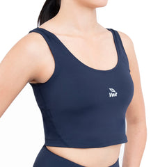 Top de yoga para mujer azul marino