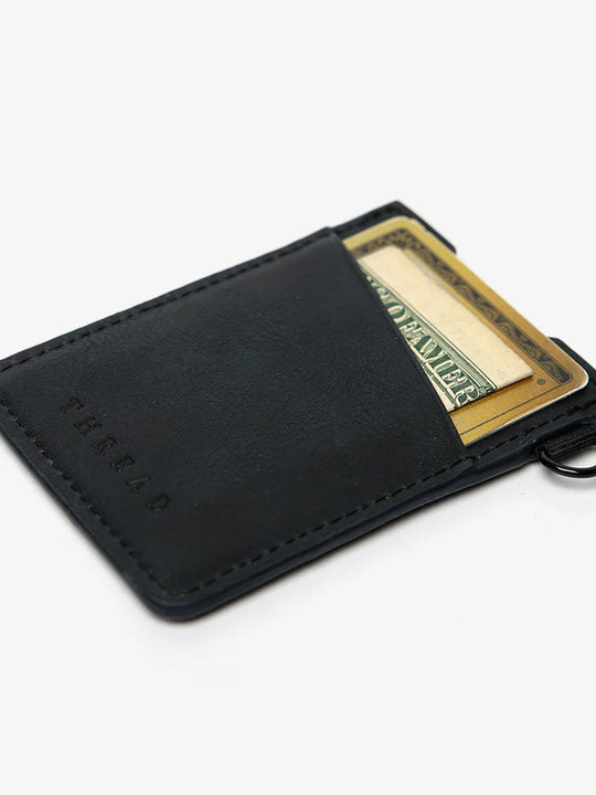 Black - Vertical Leather Wallet